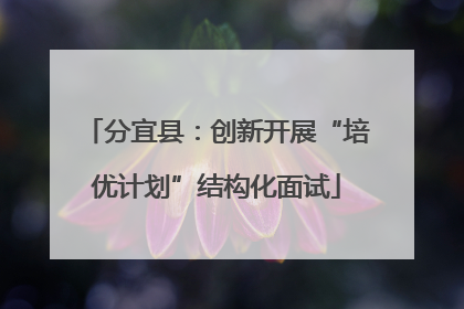 分宜县：创新开展“培优计划”结构化面试