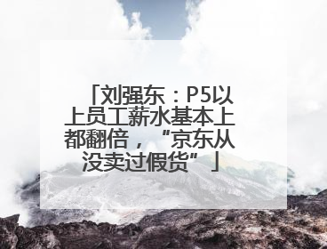刘强东：P5以上员工薪水基本上都翻倍，“京东从没卖过假货”