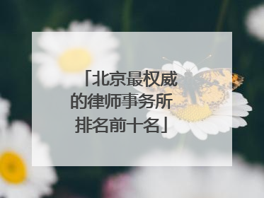 北京最权威的律师事务所排名前十名