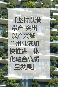 坚持以港带产 突出以产兴城 兰州陆港加快推进一体化融合高质量发展