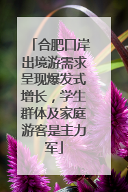合肥口岸出境游需求呈现爆发式增长，学生群体及家庭游客是主力军