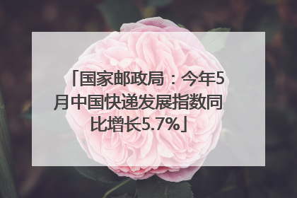 国家邮政局：今年5月中国快递发展指数同比增长5.7%