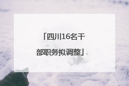 四川16名干部职务拟调整