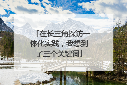 在长三角探访一体化实践，我想到了三个关键词