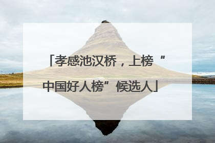 孝感池汉桥，上榜“中国好人榜”候选人