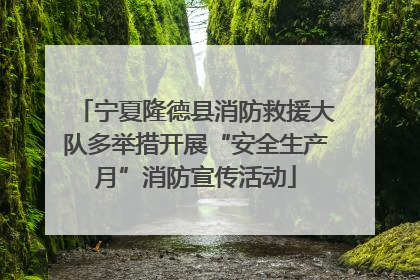 宁夏隆德县消防救援大队多举措开展“安全生产月”消防宣传活动