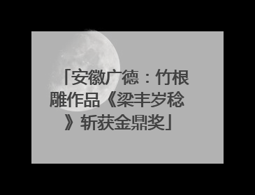 安徽广德：竹根雕作品《梁丰岁稔》斩获金鼎奖