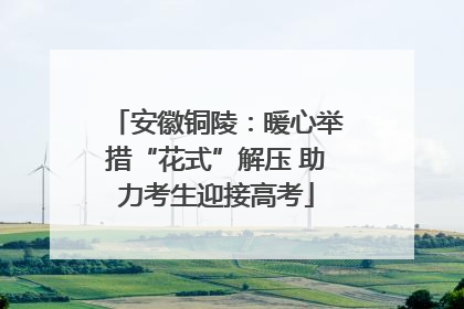 安徽铜陵：暖心举措“花式”解压 助力考生迎接高考