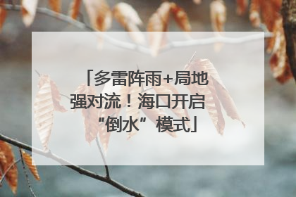 多雷阵雨+局地强对流！海口开启“倒水”模式