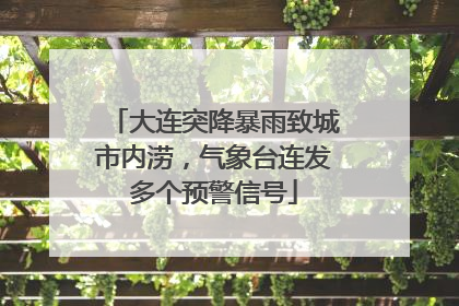 大连突降暴雨致城市内涝，气象台连发多个预警信号