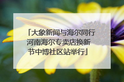 大象新闻与海尔同行 河南海尔专卖店换新节中博社区站举行