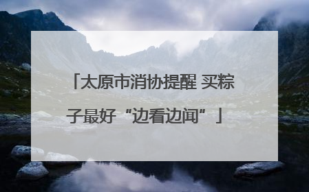 太原市消协提醒 买粽子最好“边看边闻”