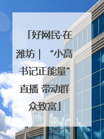 好网民·在潍坊｜“小高书记正能量”直播 带动群众致富