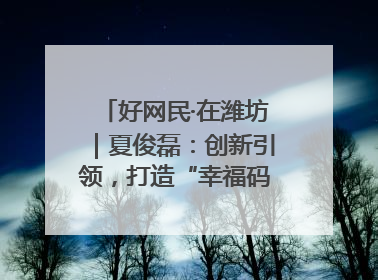 好网民·在潍坊｜夏俊磊：创新引领，打造“幸福码头”典范