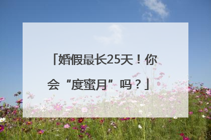 婚假最长25天！你会“度蜜月”吗？