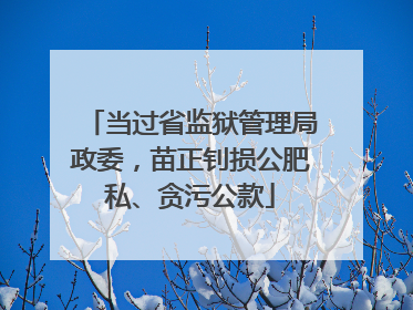 当过省监狱管理局政委，苗正钊损公肥私、贪污公款