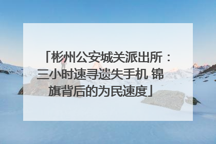 彬州公安城关派出所：三小时速寻遗失手机 锦旗背后的为民速度