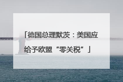 德国总理默茨：美国应给予欧盟“零关税”