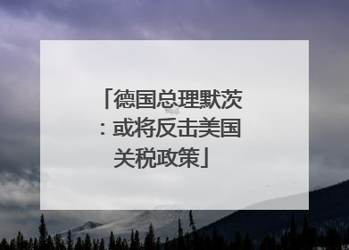 德国总理默茨：或将反击美国关税政策