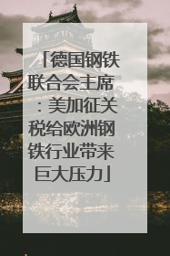 德国钢铁联合会主席：美加征关税给欧洲钢铁行业带来巨大压力