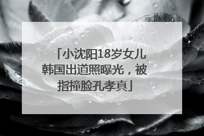 小沈阳18岁女儿韩国出道照曝光，被指撞脸孔孝真