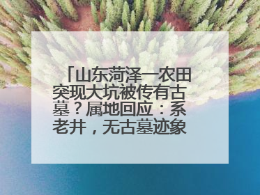 山东菏泽一农田突现大坑被传有古墓？属地回应：系老井，无古墓迹象，已回填
