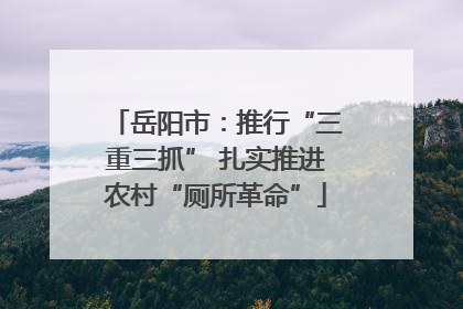 岳阳市：推行“三重三抓” 扎实推进农村“厕所革命”