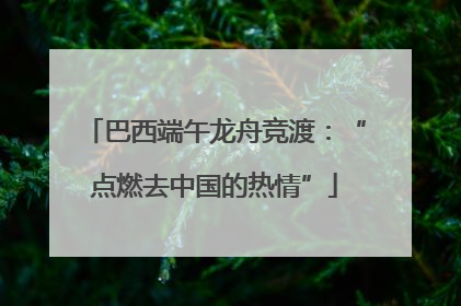 巴西端午龙舟竞渡：“点燃去中国的热情”