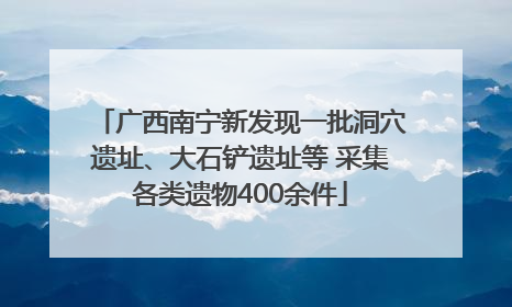 广西南宁新发现一批洞穴遗址、大石铲遗址等 采集各类遗物400余件