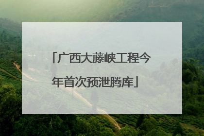 广西大藤峡工程今年首次预泄腾库