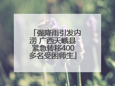 强降雨引发内涝 广西天峨县紧急转移400多名受困师生