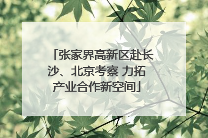 张家界高新区赴长沙、北京考察 力拓产业合作新空间