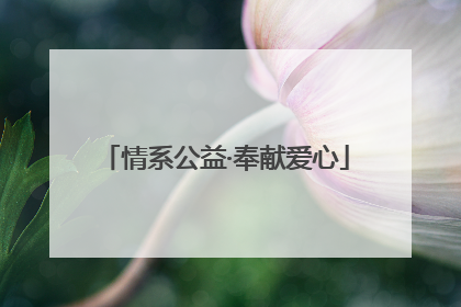情系公益·奉献爱心
