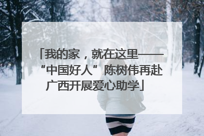 我的家，就在这里——“中国好人”陈树伟再赴广西开展爱心助学