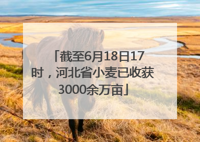 截至6月18日17时，河北省小麦已收获3000余万亩