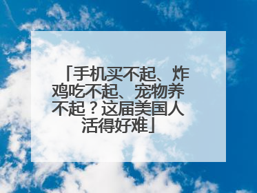 手机买不起、炸鸡吃不起、宠物养不起？这届美国人活得好难