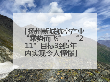 扬州新城航空产业“乘势而飞”，“211”目标3到5年内实现令人憧憬