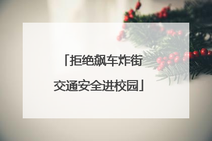 拒绝飙车炸街 交通安全进校园