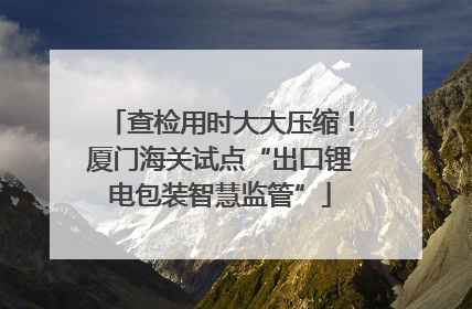 查检用时大大压缩！厦门海关试点“出口锂电包装智慧监管”