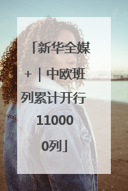 新华全媒+｜中欧班列累计开行110000列