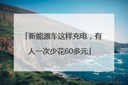 新能源车这样充电，有人一次少花60多元