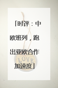 时评：中欧班列，跑出亚欧合作加速度