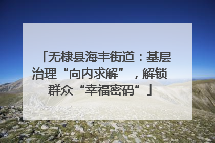 无棣县海丰街道：基层治理“向内求解”，解锁群众“幸福密码”