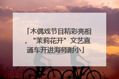 木偶戏节目精彩亮相，“茉莉花开”文艺直通车开进海师附小