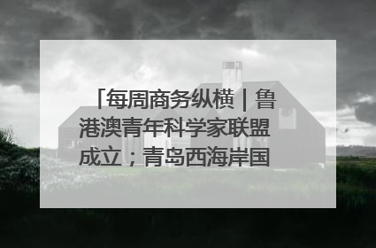 每周商务纵横｜鲁港澳青年科学家联盟成立；青岛西海岸国际能源自贸港启用
