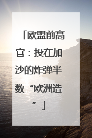 欧盟前高官：投在加沙的炸弹半数“欧洲造”