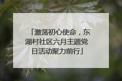 激荡初心使命，东湖村社区六月主题党日活动聚力前行