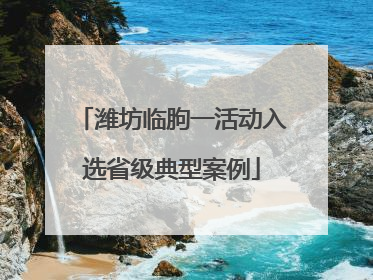 潍坊临朐一活动入选省级典型案例