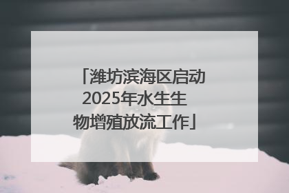 潍坊滨海区启动2025年水生生物增殖放流工作