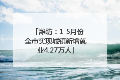 潍坊：1-5月份全市实现城镇新增就业4.27万人